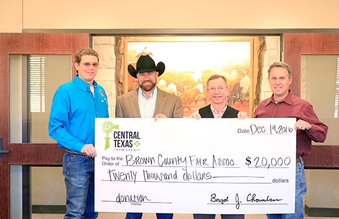 Central Texas employees present donation to Brown County Fair Association Central Texas employees present donation to Brown County Fair Association