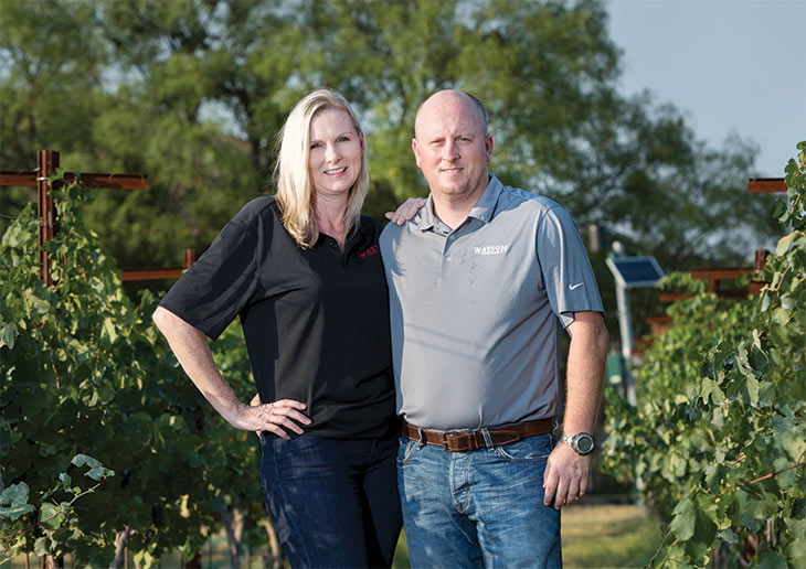Vineyard owners Mary and Stephen Watson Vineyard owners Mary and Stephen Watson