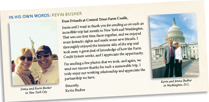 Kevin Busher thank you letter to Central Texas Farm Credit Kevin Busher thank you letter to Central Texas Farm Credit