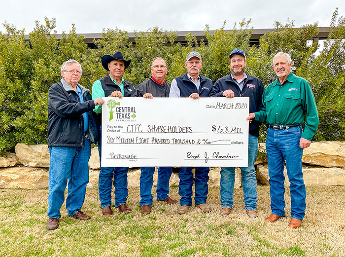 Central Texas Farm Credit Board of Directors pictured L-R: Burl Lowery, Kenneth Harvick, Steven Lehrmann, Philip Hinds, Robby Halfmann, Mike Finlay Central Texas Farm Credit Board of Directors pictured L-R: Burl Lowery, Kenneth Harvick, Steven Lehrmann, Philip Hinds, Robby Halfmann, Mike Finlay